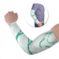 Aloha Lei Mikioi Arm Sleeves Sage Green Polynesian Tribal Tatau Pattern LT9 Set of 2 Green - Polynesian Pride