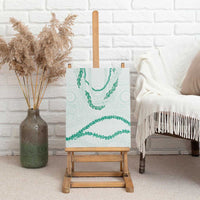 Aloha Lei Mikioi Canvas Wall Art Sage Green Polynesian Tribal Tatau Pattern