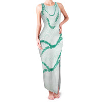 Aloha Lei Mikioi Family Matching Tank Maxi Dress and Hawaiian Shirt Sage Green Polynesian Tribal Tatau Pattern LT9 Mom's Dress Green - Polynesian Pride