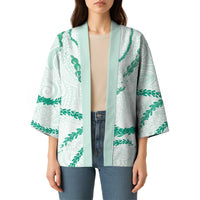 Aloha Lei Mikioi Kimono Sage Green Polynesian Tribal Tatau Pattern - Polynesian Pride
