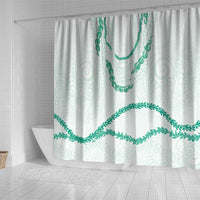 Aloha Lei Mikioi Shower Curtain Sage Green Polynesian Tribal Tatau Pattern