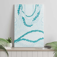 Aloha Lei Mikioi Canvas Wall Art Teal Polynesian Tribal Tatau Pattern