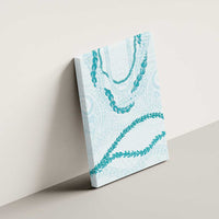 Aloha Lei Mikioi Canvas Wall Art Teal Polynesian Tribal Tatau Pattern