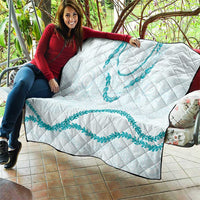 Aloha Lei Mikioi Quilt Teal Polynesian Tribal Tatau Pattern