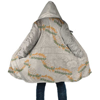 Aloha Pakalana and Puakenikeni Lei Cloak Beige Hawaiian Pattern - Polynesian Pride