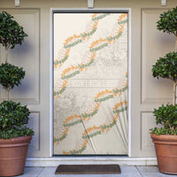 Aloha Pakalana and Puakenikeni Lei Door Cover Beige Hawaiian Pattern - Polynesian Pride