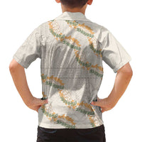 Aloha Pakalana and Puakenikeni Lei Family Matching Off Shoulder Maxi Dress and Hawaiian Shirt Beige Hawaiian Pattern