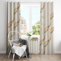Aloha Pakalana and Puakenikeni Lei Window Curtain Beige Hawaiian Pattern