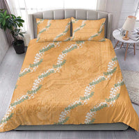 Aloha Pakalana and Puakenikeni Lei Bedding Set Gold Hawaiian Pattern
