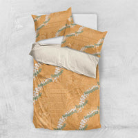 Aloha Pakalana and Puakenikeni Lei Bedding Set Gold Hawaiian Pattern