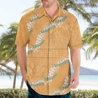 Aloha Pakalana and Puakenikeni Lei Hawaiian Shirt Gold Hawaiian Pattern