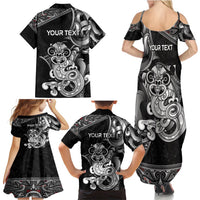 Personalised New Zealand Potae Pango Cricket Family Matching Summer Maxi Dress and Hawaiian Shirt Special Maori Hei Tiki Tribal Tattoo LT9 - Polynesian Pride