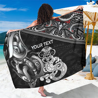 Personalised New Zealand Potae Pango Cricket Sarong Special Maori Hei Tiki Tribal Tattoo LT9 One Size 44 x 66 inches Black - Polynesian Pride
