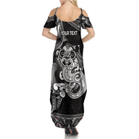 Personalised New Zealand Potae Pango Cricket Summer Maxi Dress Special Maori Hei Tiki Tribal Tattoo