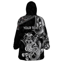 Personalised New Zealand Potae Pango Cricket Wearable Blanket Hoodie Special Maori Hei Tiki Tribal Tattoo
