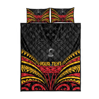 Custom Papua New Guinea Cricket Quilt Bed Set PNG Emblem Mix Polyneisan Pattern