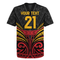 Custom Papua New Guinea Cricket Rugby Jersey PNG Emblem Mix Polyneisan Pattern