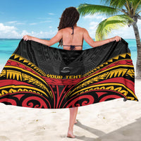 Custom Papua New Guinea Cricket Sarong PNG Emblem Mix Polyneisan Pattern