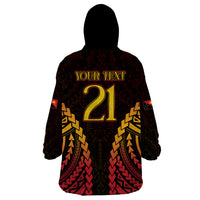 Custom Papua New Guinea Cricket Wearable Blanket Hoodie Go Barramundis