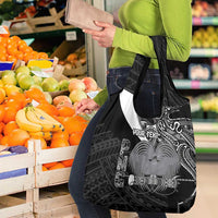 Custom Papua New Guinea Cricket Grocery Bag Tribal Bird of Paradise Tattoo