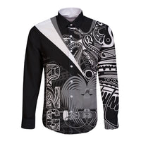 Custom Papua New Guinea Cricket Long Sleeve Button Shirt Tribal Bird of Paradise Tattoo