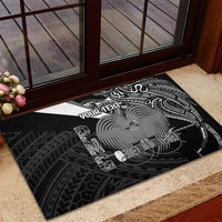Custom Papua New Guinea Cricket Rubber Doormat Tribal Bird of Paradise Tattoo
