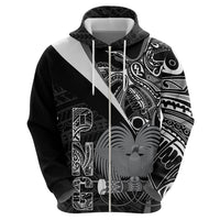 Custom Papua New Guinea Cricket Zip Hoodie Tribal Bird of Paradise Tattoo