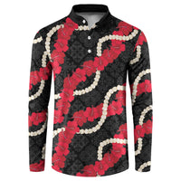 Aloha Ula'ula Hibiscus Pikake Lei Button Sweatshirt Hawaiian Quilt Pattern