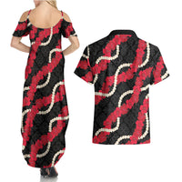 Aloha Ula'ula Hibiscus Pikake Lei Couples Matching Summer Maxi Dress and Hawaiian Shirt Hawaiian Quilt Pattern