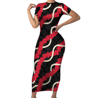 Aloha Ula'ula Hibiscus Pikake Lei Family Matching Short Sleeve Bodycon Dress and Hawaiian Shirt Hawaiian Quilt Pattern