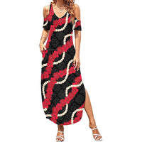 Aloha Ula'ula Hibiscus Pikake Lei Family Matching Summer Maxi Dress and Hawaiian Shirt Hawaiian Quilt Pattern
