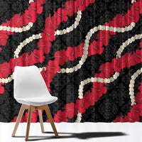 Aloha Ula'ula Hibiscus Pikake Lei Window Curtain Hawaiian Quilt Pattern