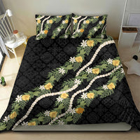Puakenikeni Anthurium Pikake Lei Bedding Set Hawaiian Quilt Pattern