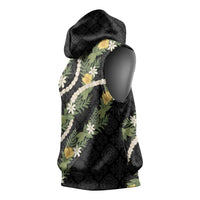 Puakenikeni Anthurium Pikake Lei Sleeveless Hoodie Hawaiian Quilt Pattern