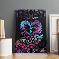 Personalised Your Life Matters Canvas Wall Art Suicide Prevention Awareness Semicolon Heart