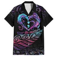 Personalised Your Life Matters Hawaiian Shirt Suicide Prevention Awareness Semicolon Heart