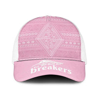 New Zealand Basketball Indigenous Baseball Net Cap LT9 One Size White Pink - Polynesian Pride