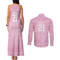 Custom New Zealand Basketball Indigenous Couples Matching Tank Maxi Dress and Long Sleeve Button Shirt - Polynesian Pride
