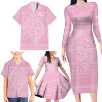 Custom New Zealand Basketball Indigenous Family Matching Long Sleeve Bodycon Dress and Hawaiian Shirt - Polynesian Pride