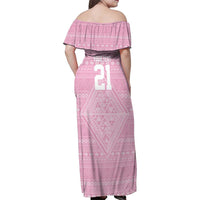 Custom New Zealand Basketball Indigenous Family Matching Off Shoulder Maxi Dress and Hawaiian Shirt - Polynesian Pride