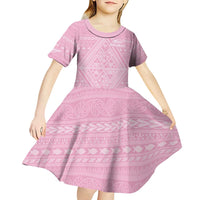 Custom New Zealand Basketball Indigenous Kid Short Sleeve Dress - Polynesian Pride