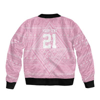 Custom New Zealand Basketball Indigenous Sleeve Zip Bomber Jacket - Polynesian Pride