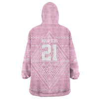 Custom New Zealand Basketball Indigenous Wearable Blanket Hoodie - Polynesian Pride