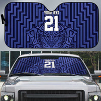 Custom Basketball New Zealand Auto Sun Shade Blue Maori Ta Moko Indigenous - Polynesian Pride