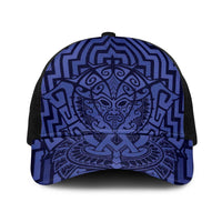 Basketball New Zealand Baseball Net Cap Blue Maori Ta Moko Indigenous - Polynesian Pride