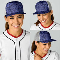 Basketball New Zealand Baseball Net Cap Blue Maori Ta Moko Indigenous - Polynesian Pride