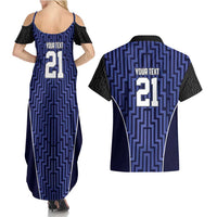 Custom Basketball New Zealand Couples Matching Summer Maxi Dress and Hawaiian Shirt Blue Maori Ta Moko Indigenous - Polynesian Pride