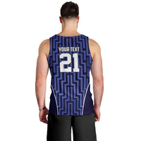Custom Basketball New Zealand Men Tank Top Blue Maori Ta Moko Indigenous - Polynesian Pride