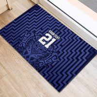Custom Basketball New Zealand Rubber Doormat Blue Maori Ta Moko Indigenous - Polynesian Pride