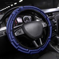 Basketball New Zealand Steering Wheel Cover Blue Maori Ta Moko Indigenous - Polynesian Pride
